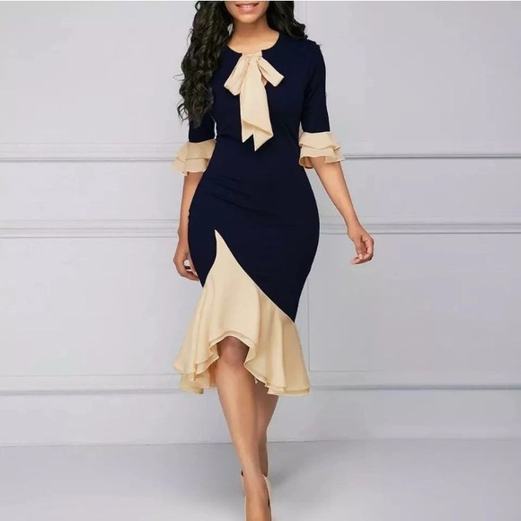 LAST 1 💗Women midi Ruffle Hem Dress - Picture 2 of 8